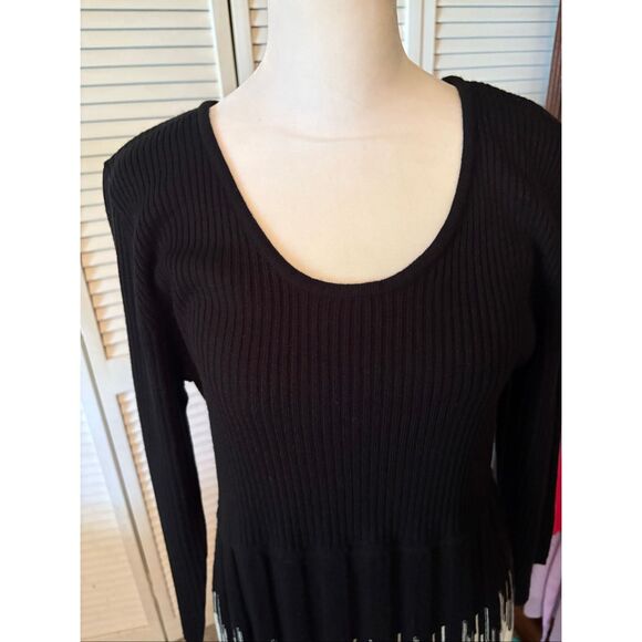 Studio One Womens Sweater Dress, size L, Black, White, and Burgundy - Picture 3 of 7